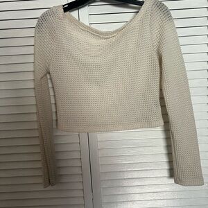 SHEIN Off-the-Shoulder Cream Sweater